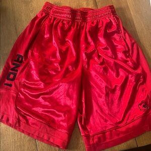 AND1 Men's Vibrant Red Athletic Shorts